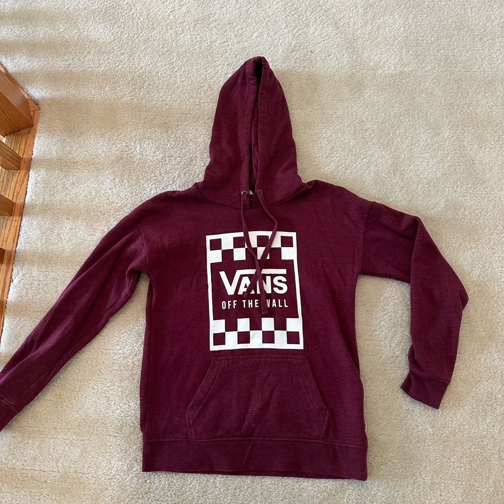 Vans Red and White Sweater with Iconic Logo